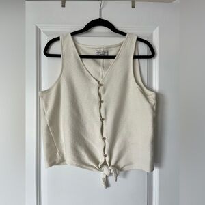 Madewell Cream Sleeveless Button-Down Blouse